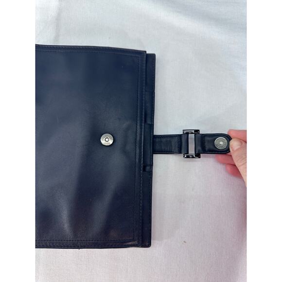 Day-Timer Black Leather 9" Spiral Day Planner Binder Snap Closure Classic - Picture 3 of 13